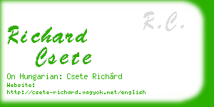 richard csete business card
